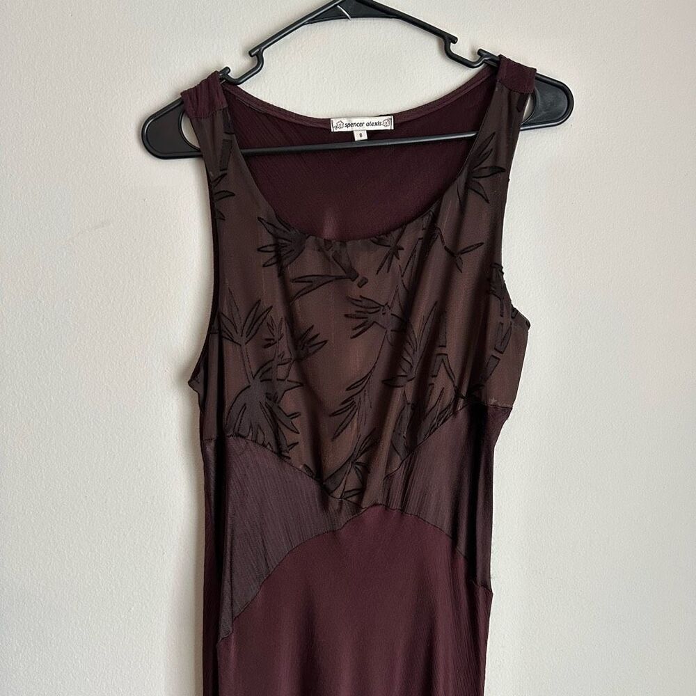 Spencer Alexis Vintage Maroon Maxi Dress‎ Y2K Grunge Goth size 8 - Picture 2 of 7